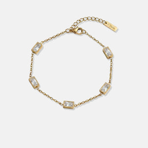 White Gemstone Bracelet (18k Gold)