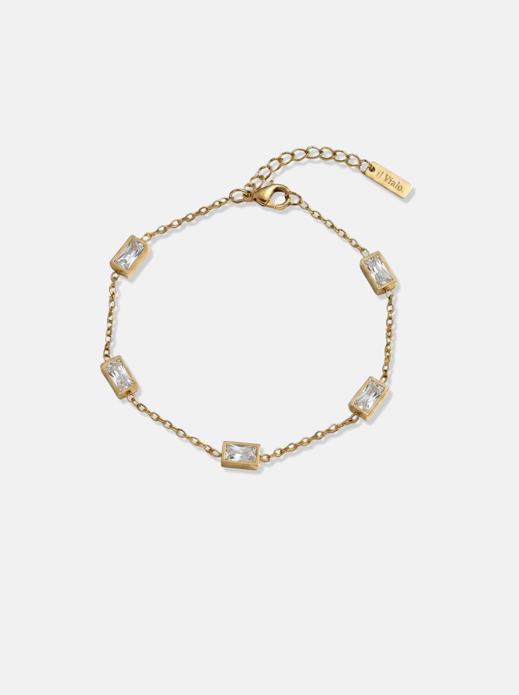 White Gemstone Bracelet (18k Gold)