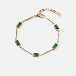 Green Gemstone Bracelet (18k Gold)