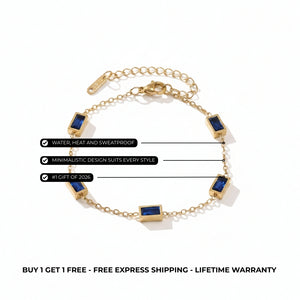 Blue Gemstone Bracelet (18k Gold)