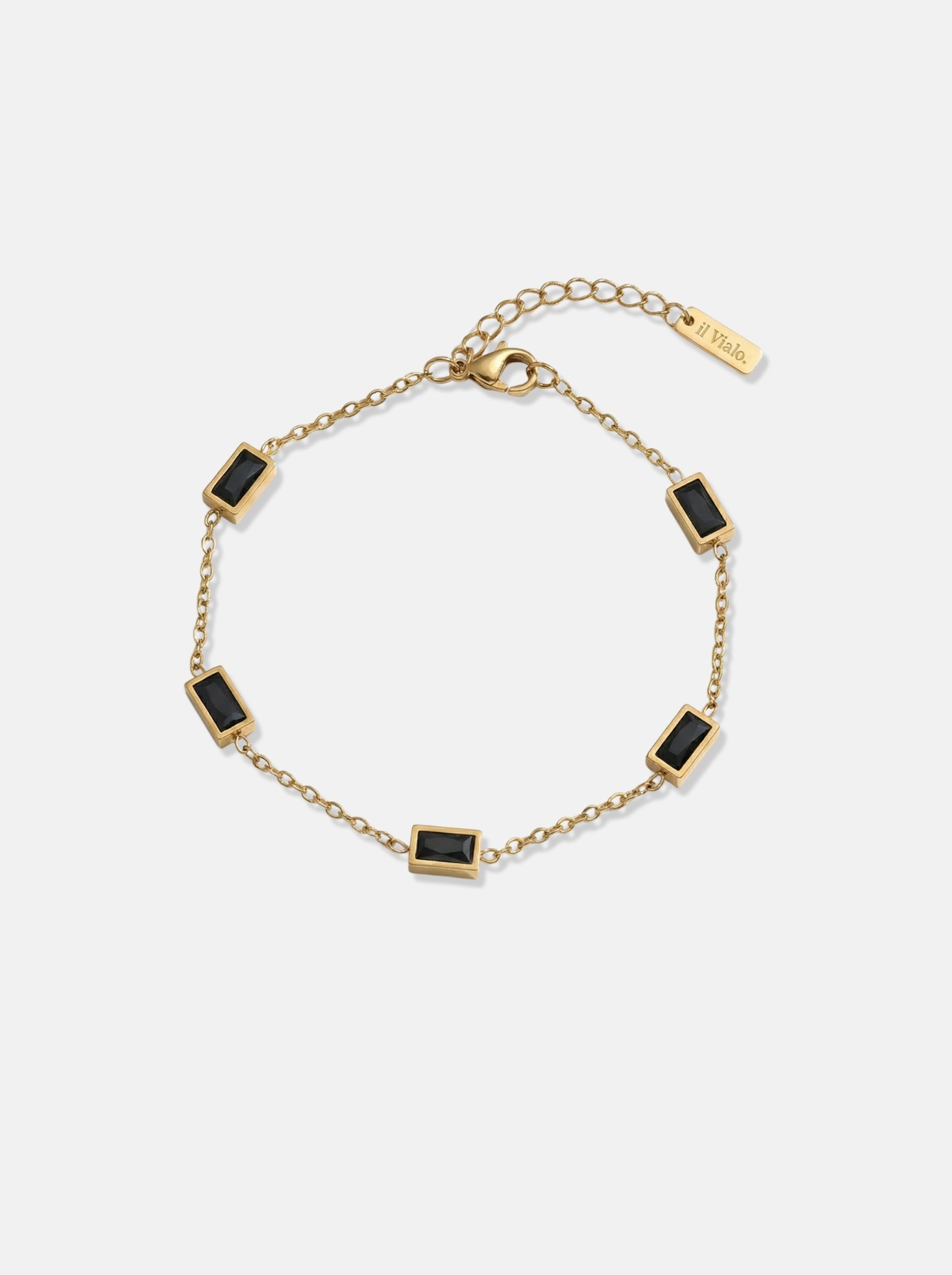 Black Gemstone Bracelet (18k Gold)