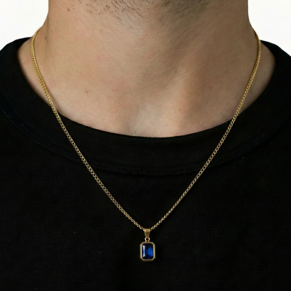 Blue Gemstone Pendant (18k Gold)