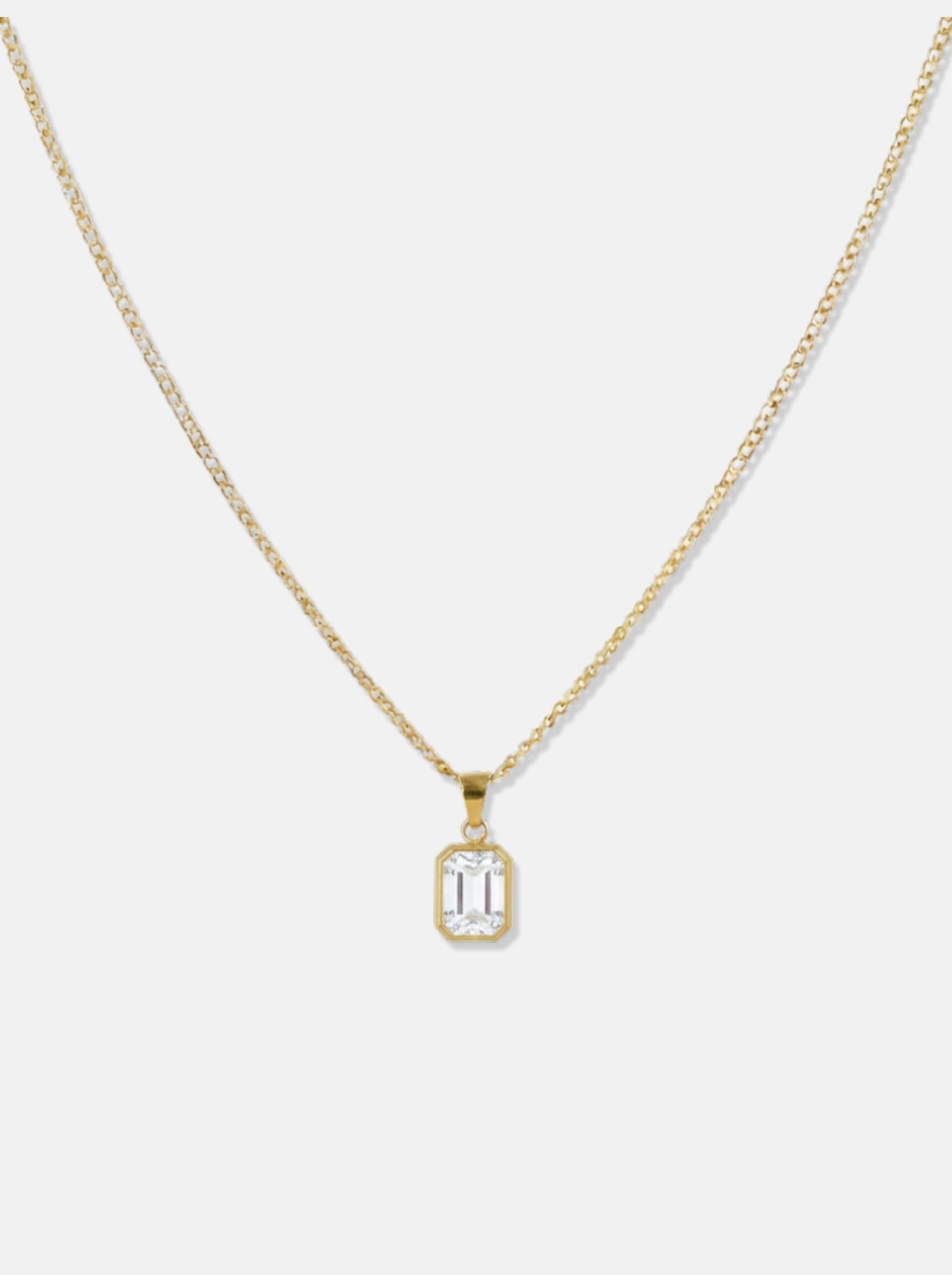 White Gemstone Pendant (18k Gold)