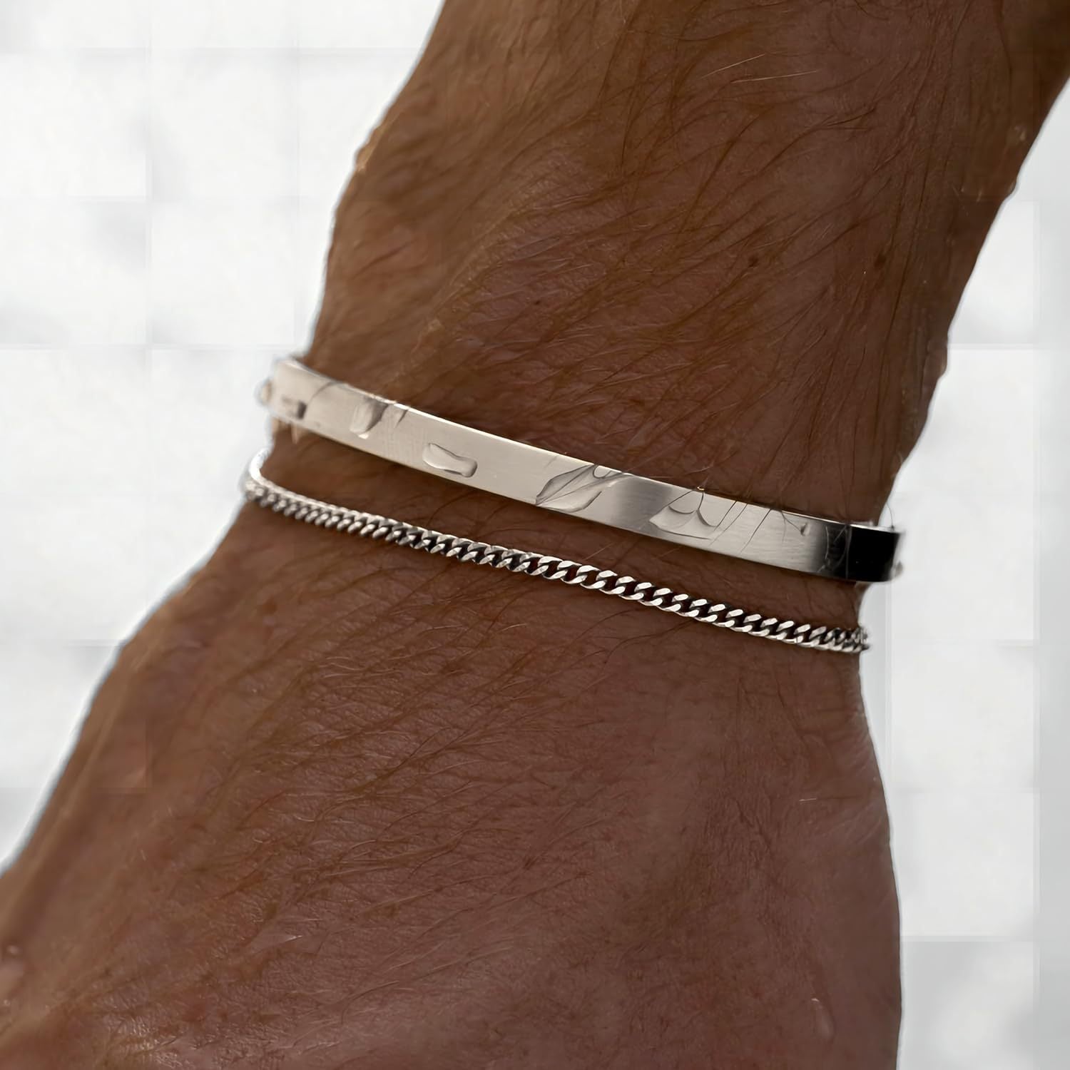 Cuban & Cuff Bracelet Set
