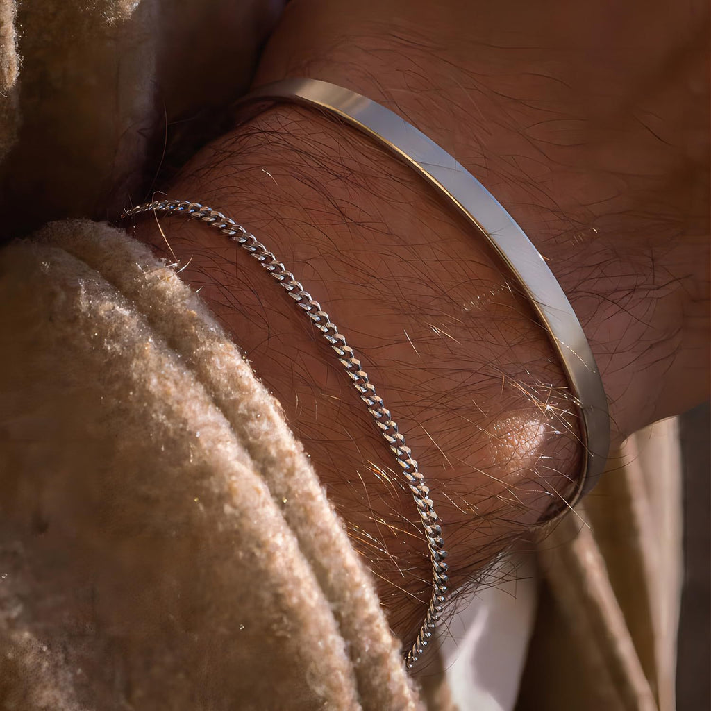 Cuban & Cuff Bracelet Set