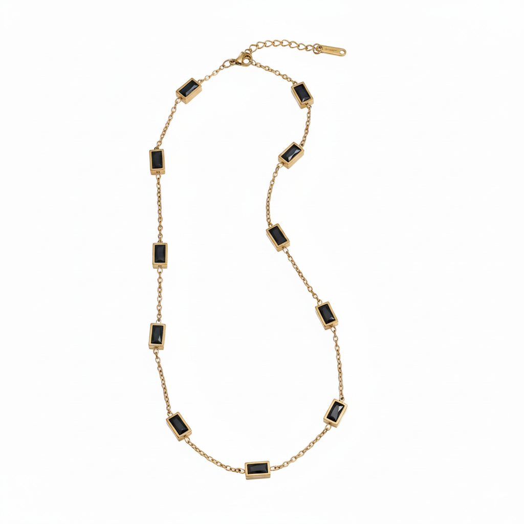 Black Gemstone Chain