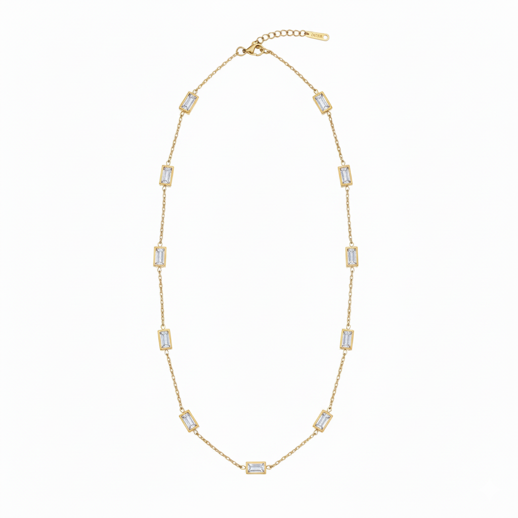 White Gemstone Chain