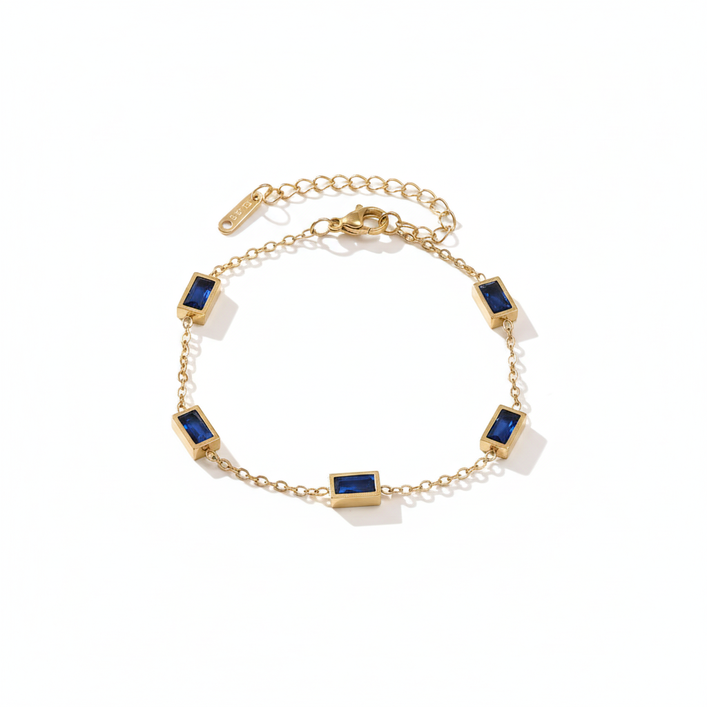 Blue Gemstone Bracelet (18k Gold)