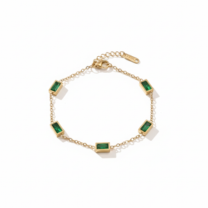 Green Gemstone Bracelet (18k Gold)
