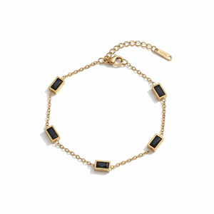 Black Gemstone Bracelet (18k Gold)