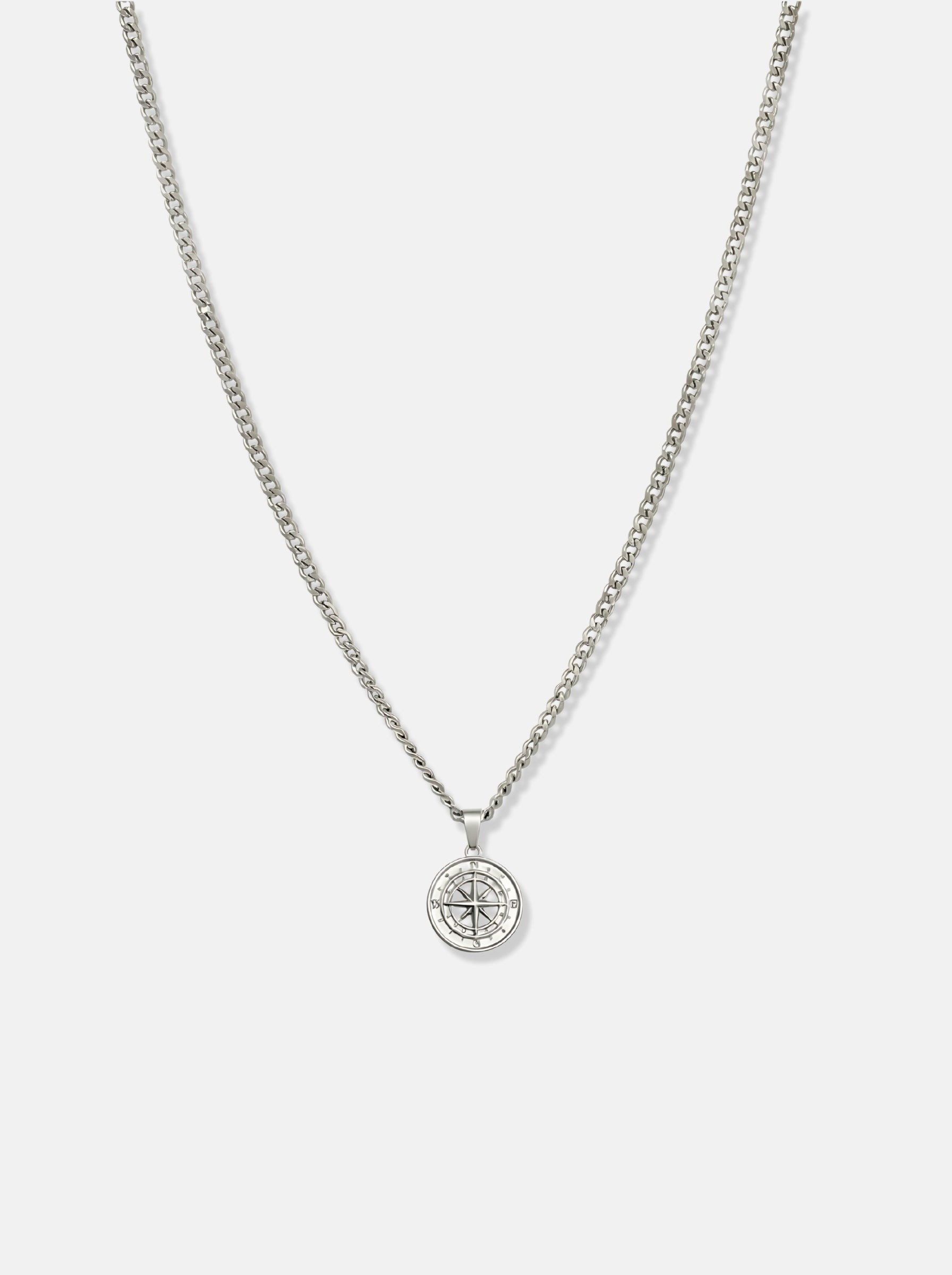 Minimalistic Compass Pendant Silver