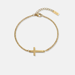Minimalistic Cross Bracelet Gold