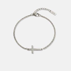 Minimalistic Cross Bracelet Silver
