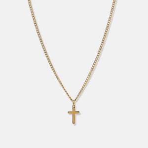 Minimalistic Cross Pendant Chain Gold