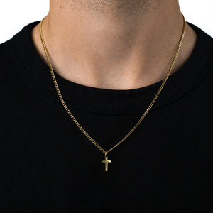 Minimalistic Cross Pendant Chain Gold