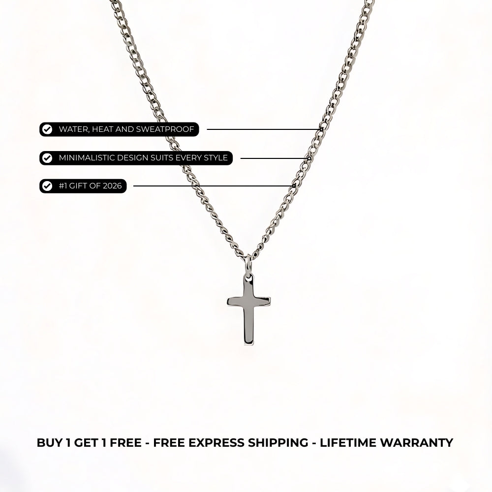 Minimalistic Cross Pendant Chain Silver