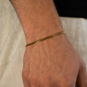 Minimalistic Cuban Bracelet 3mm Gold