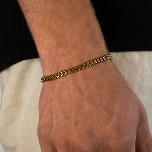 Minimalistic Cuban Bracelet 5mm Gold