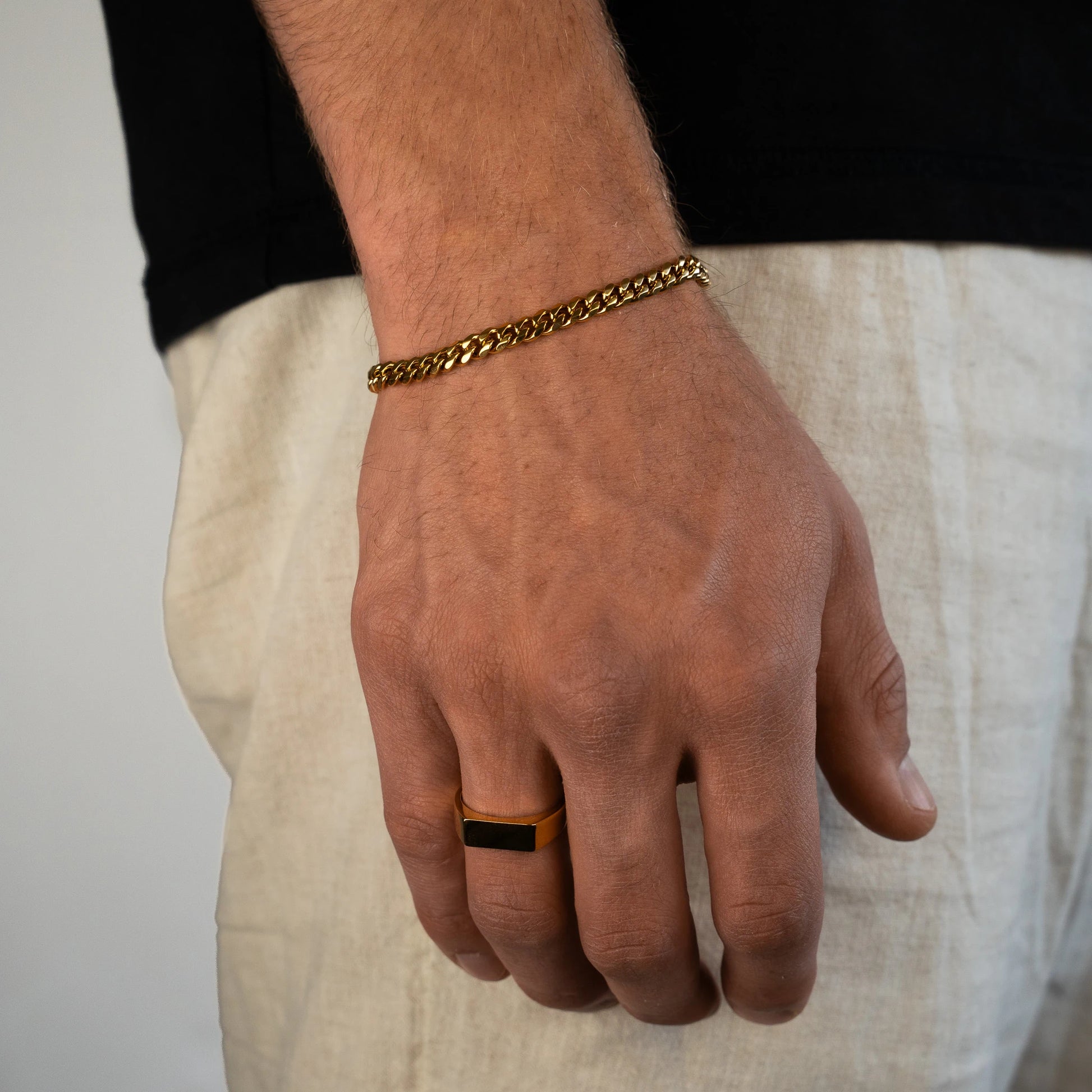 Minimalistic Cuban Bracelet 5mm Gold