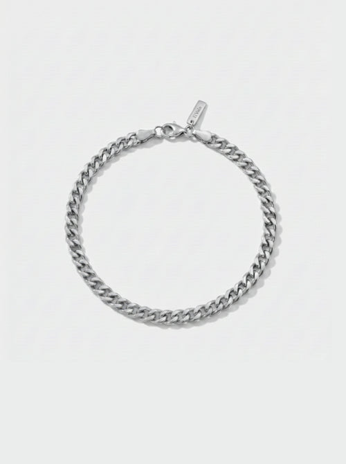 Minimalistic Cuban Bracelet 5mm Silver