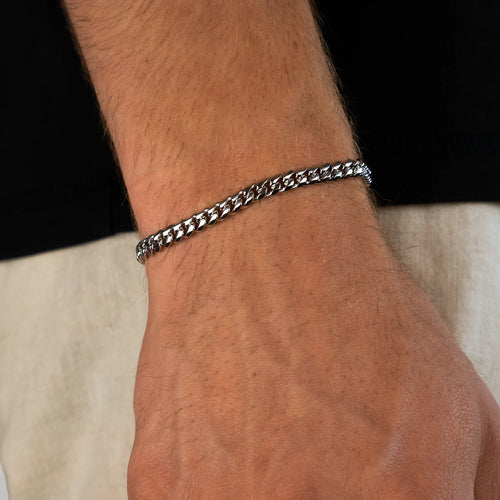 Minimalistic Cuban Bracelet 5mm Silver