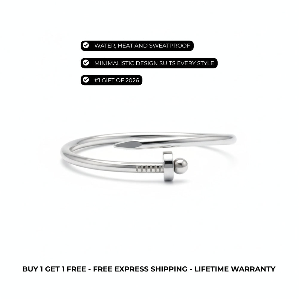 Minimalistic Nail Bracelet Silver