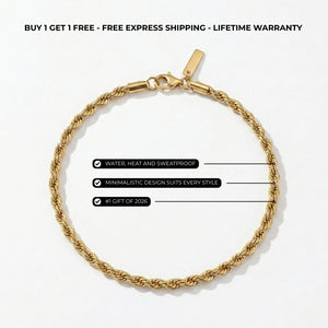 Minimalistic Rope Bracelet 3mm Gold