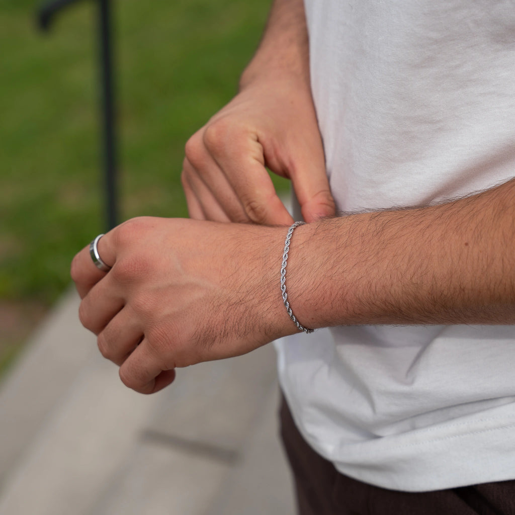 Minimalistic Rope Bracelet 3mm Silver