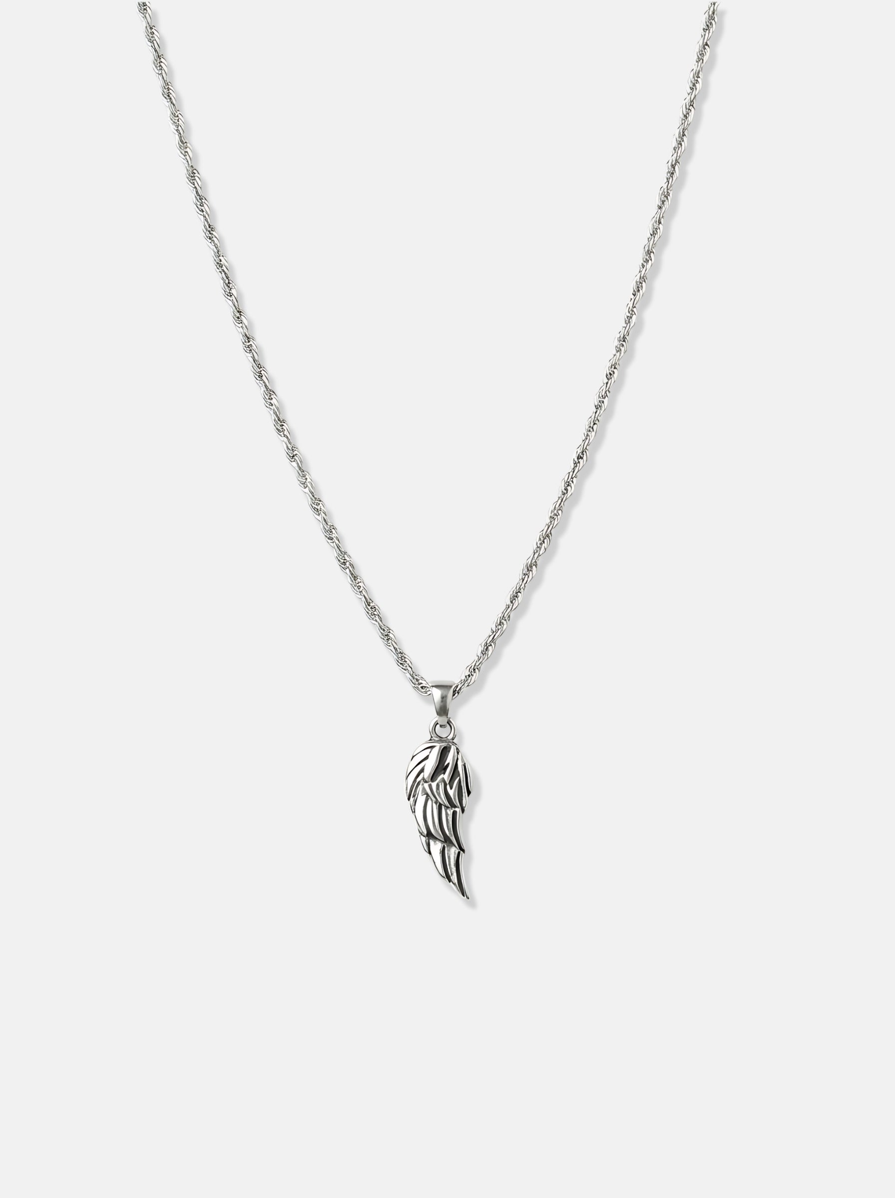 Minimalistic Wing Pendant Chain Silver