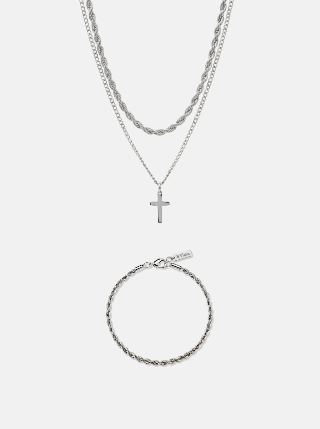 CROSS X ROPE 3MM SET | SILVER
