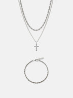 CROSS X ROPE 3MM SET | SILVER