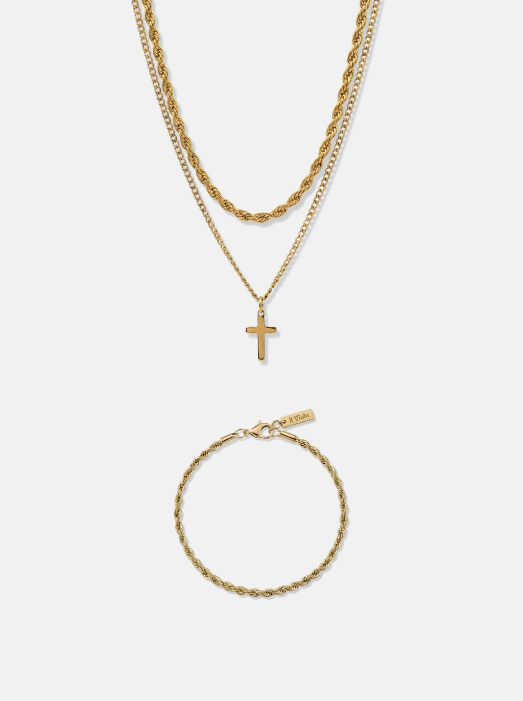 CROSS X ROPE 3MM SET | GOLD