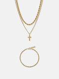 CROSS X ROPE 3MM SET | GOLD