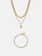 CROSS X ROPE 3MM SET | GOLD