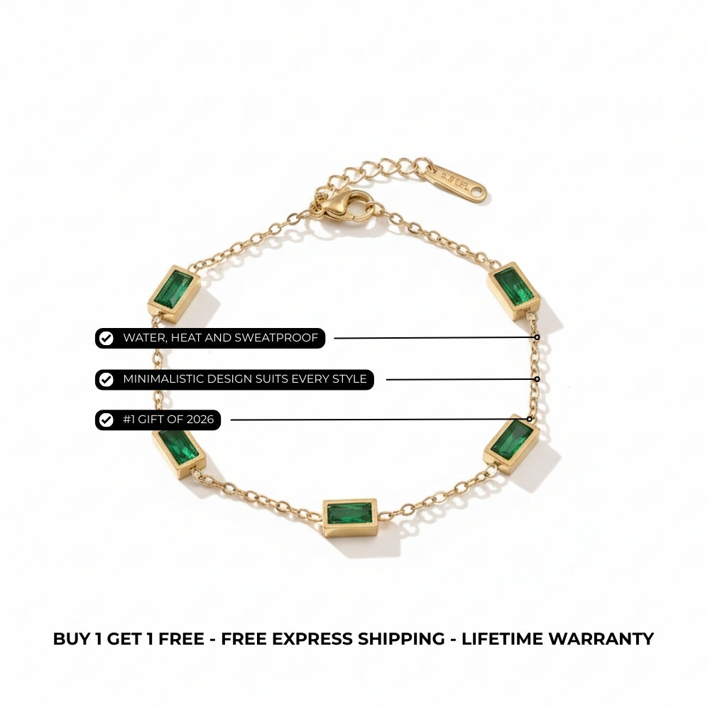 Green Gemstone Bracelet (18k Gold)